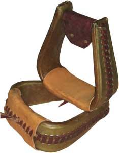 Western saddle stirrups Deep Roper leather NEW 